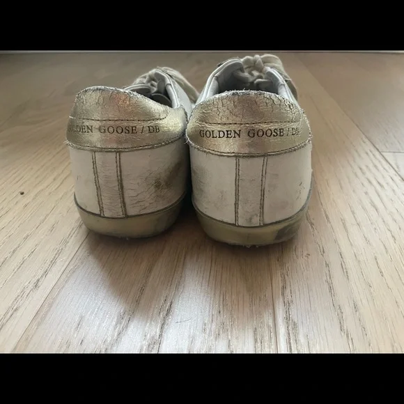 Golden Goose Super Stars Gold White Sneakers Size 39 - Picture 6 of 9
